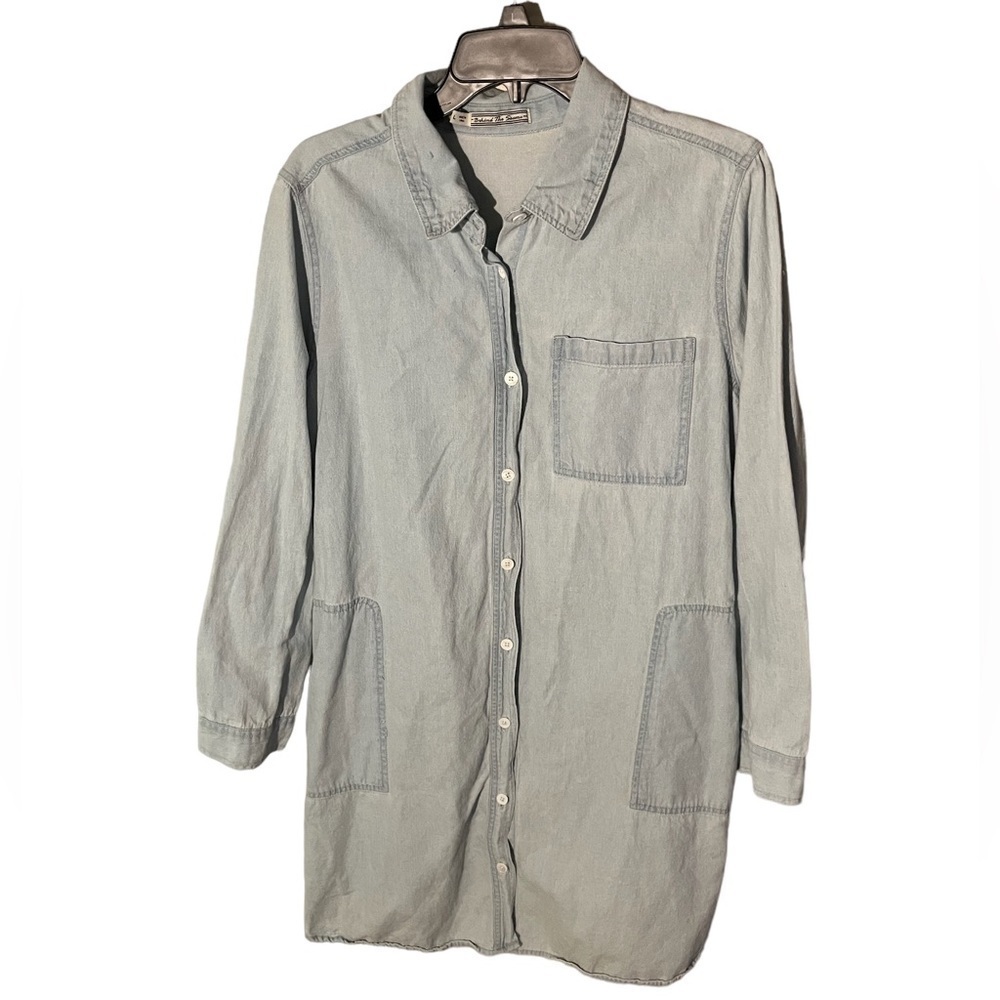 Behind the Seams Denim Button Down Dress